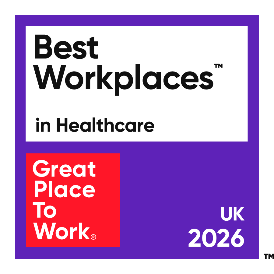 Best Workplaces in Healthcare, Great Place To Work UK 2026 badge
